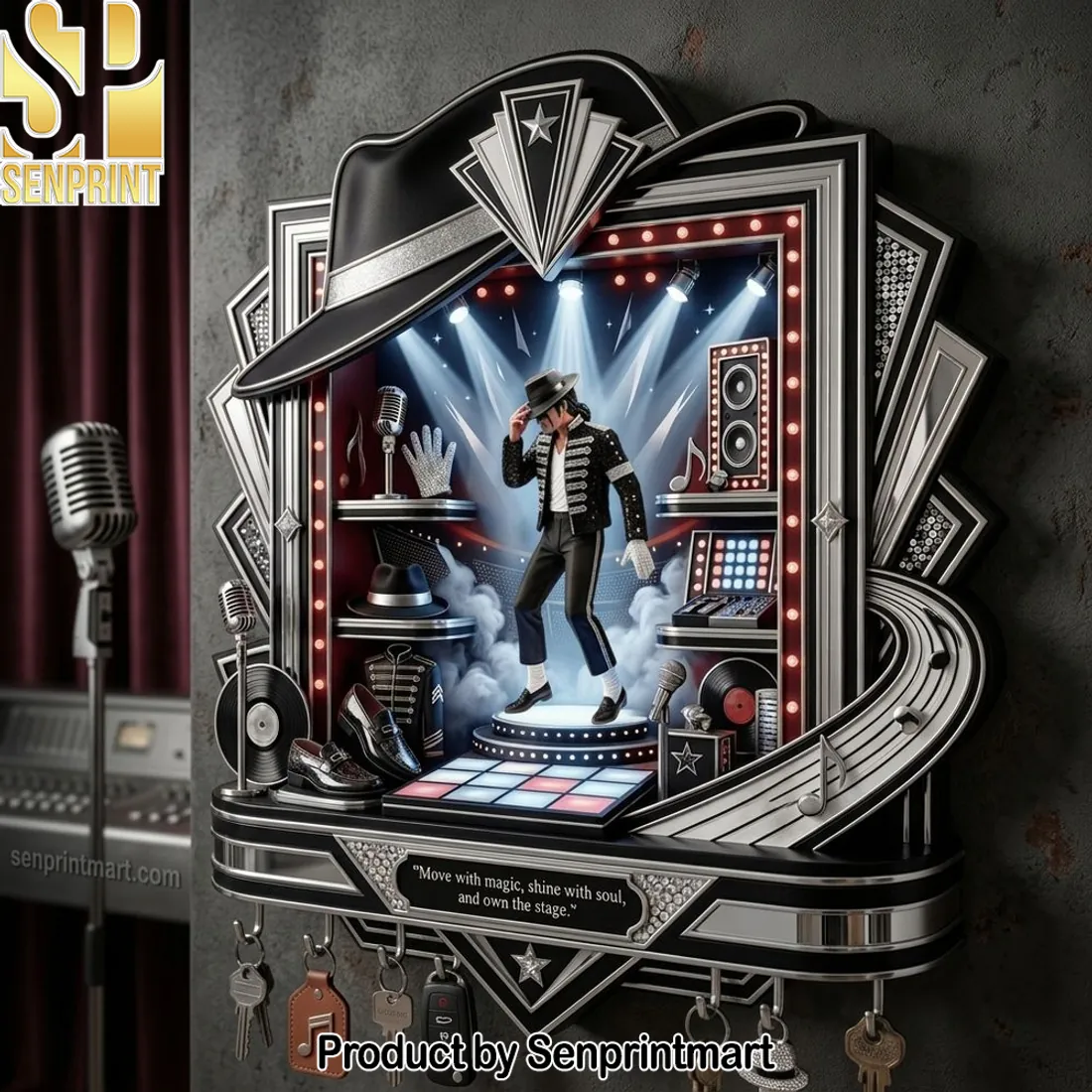 Michael Jackson King of Pop 3D Stage Wall-Mounted Key Holder