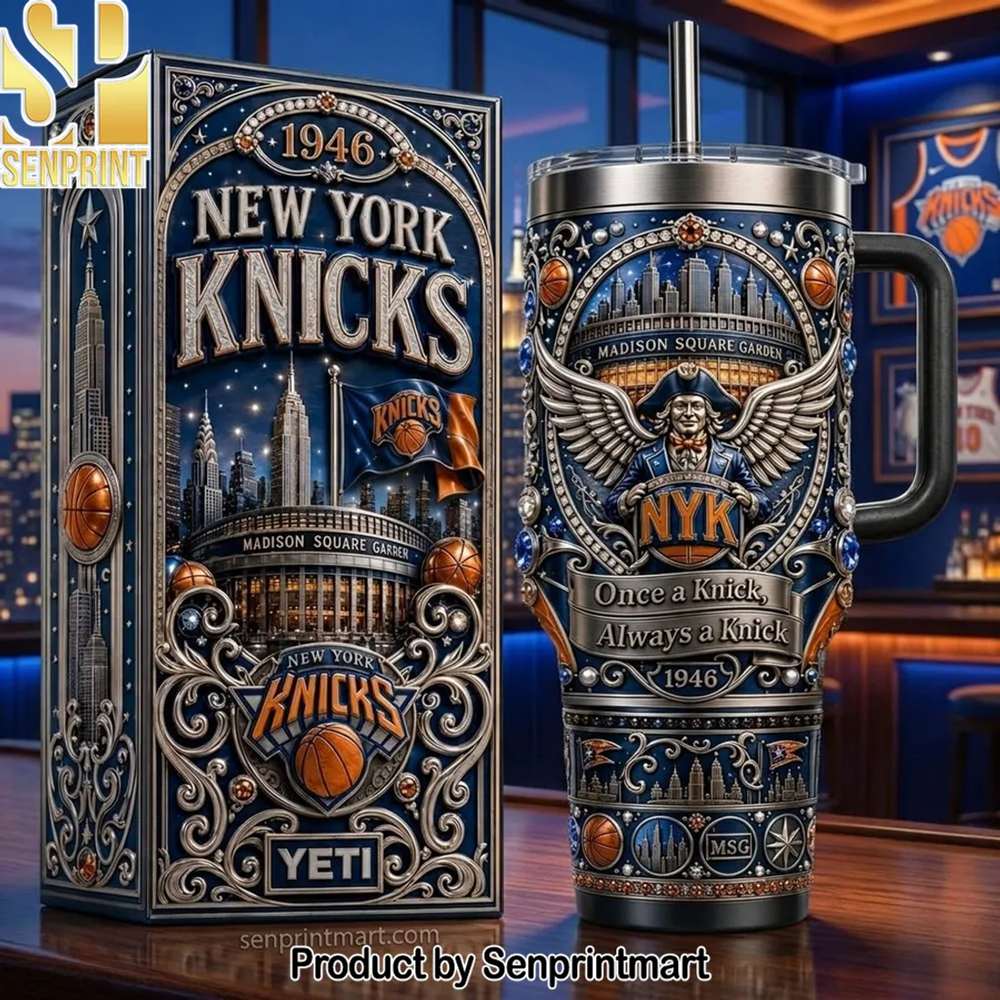 New York Knicks 1946 Madison Square Garden Premium 40oz Tumbler with Handle