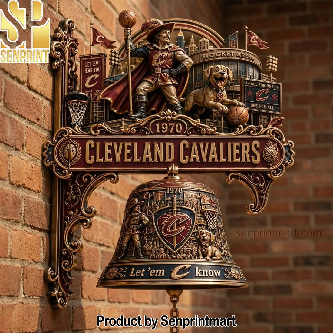 Cleveland Cavaliers 1970 Vintage 3D Wall Bell
