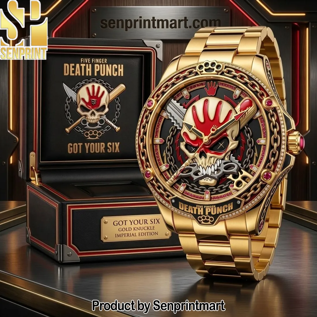 Five Finger Death Punch Got Your Six Gold Knuckle Imperial Edition Watch