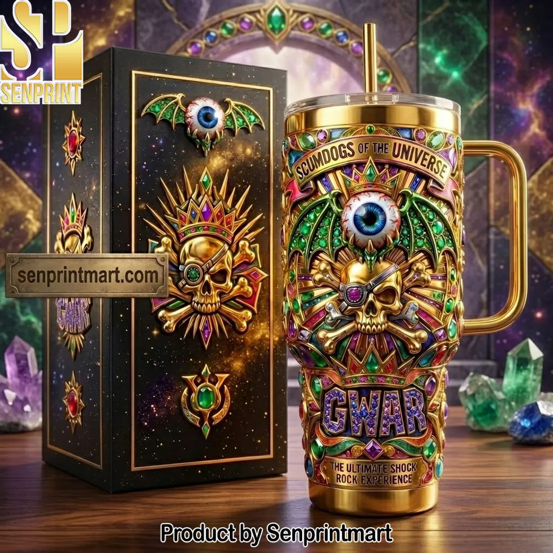 GWAR Scumdogs of the Universe Premium 3D Jeweled Tumbler With Handle