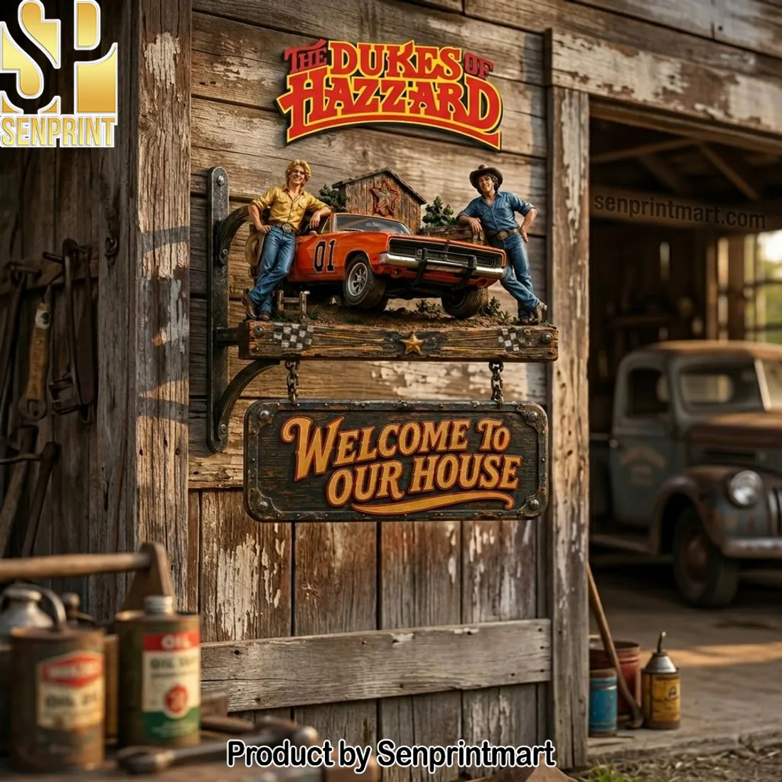 The Dukes of Hazzard General Lee 3D Welcome To Our House Sign
