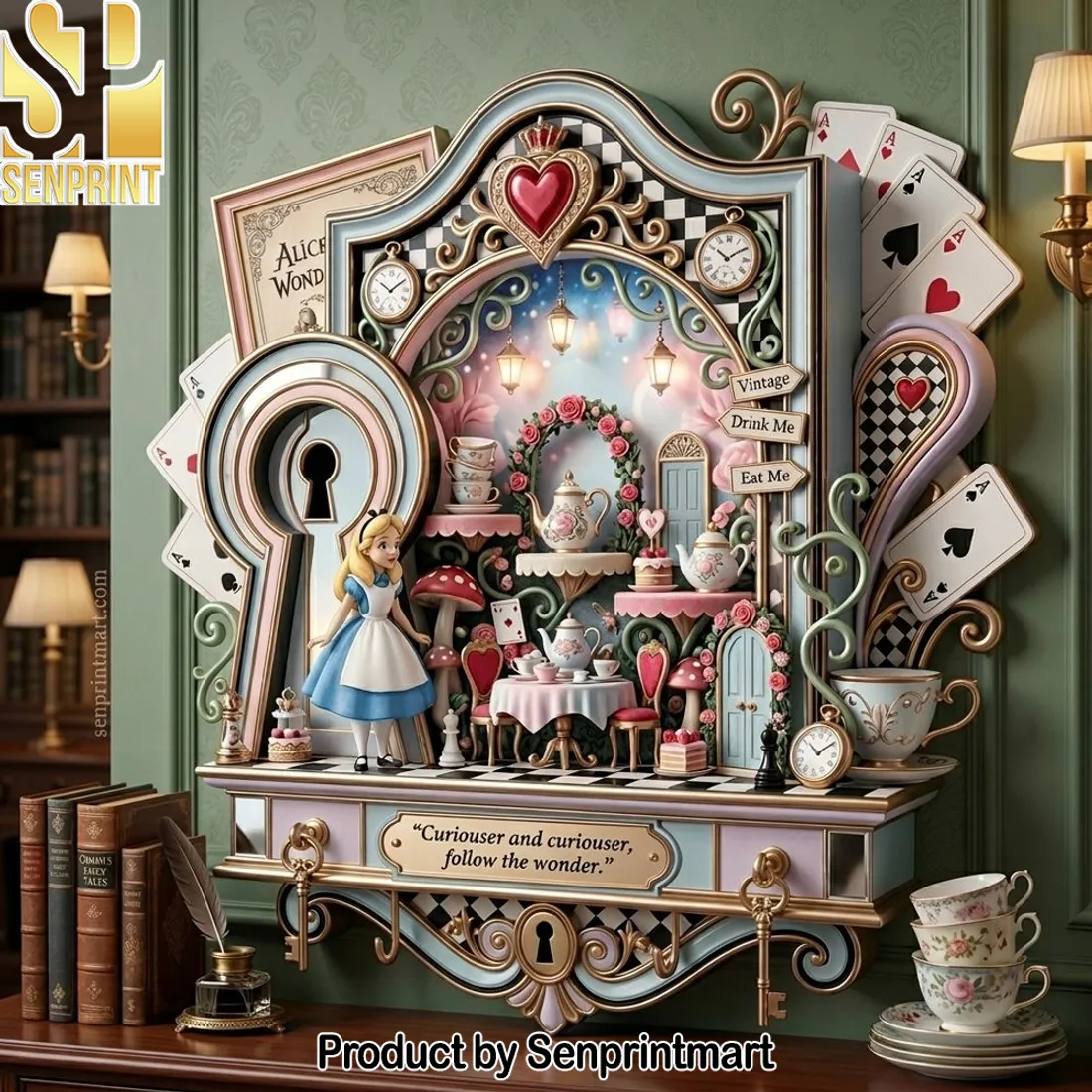 “Curiouser and Curiouser” Alice in Wonderland 3D Wall Key Holder