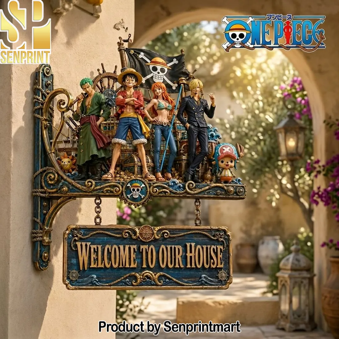 One Piece Straw Hat Pirates Premium “Welcome To Our House” Wall Sign