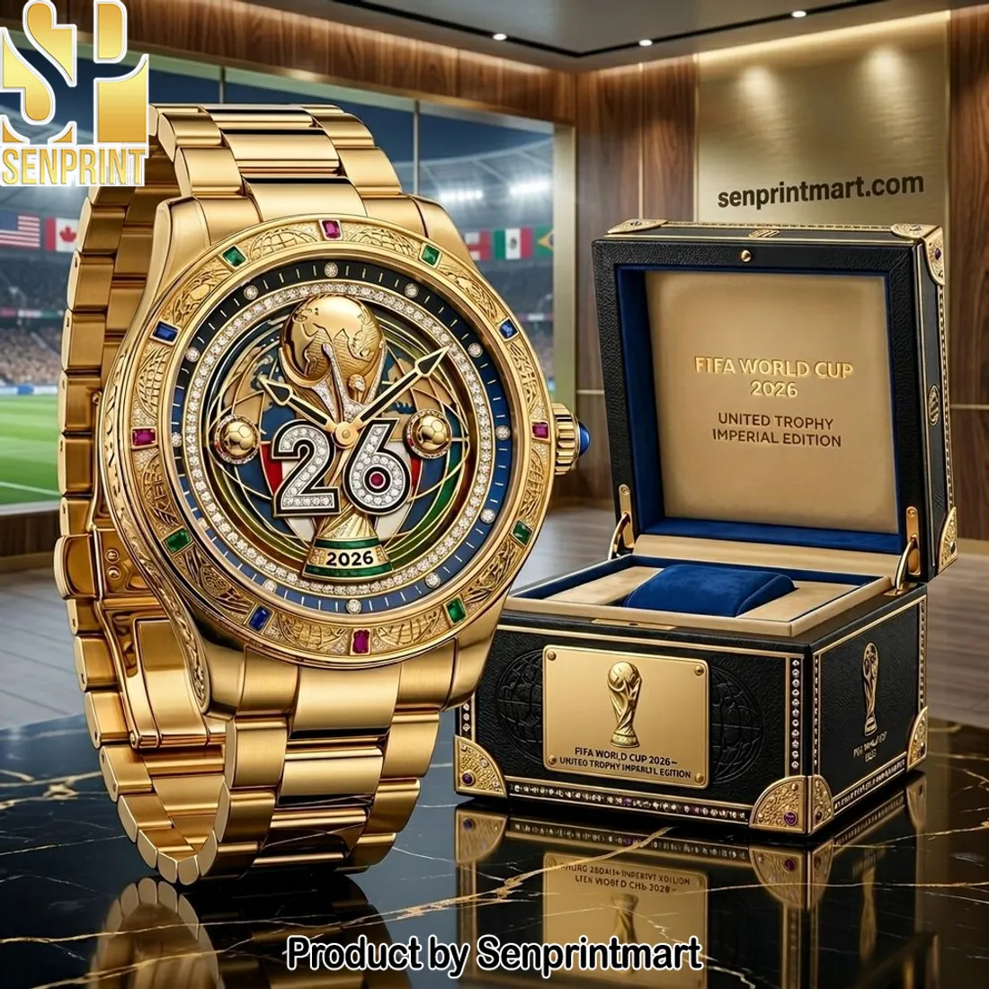 FIFA World Cup 2026 United Trophy Imperial Edition Gold Watch