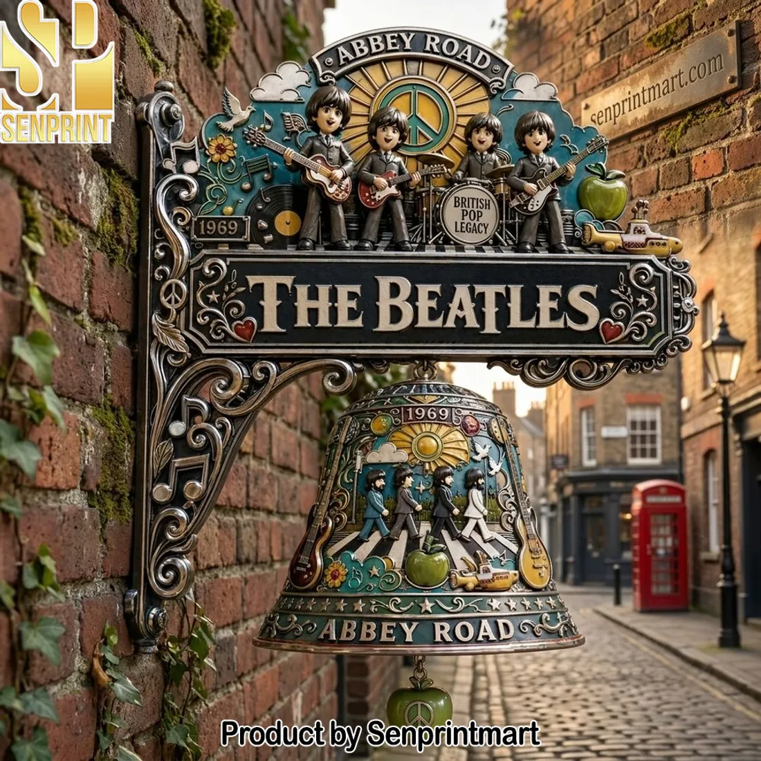 The Beatles Abbey Road 1969 Commemorative 3D Wall Bell