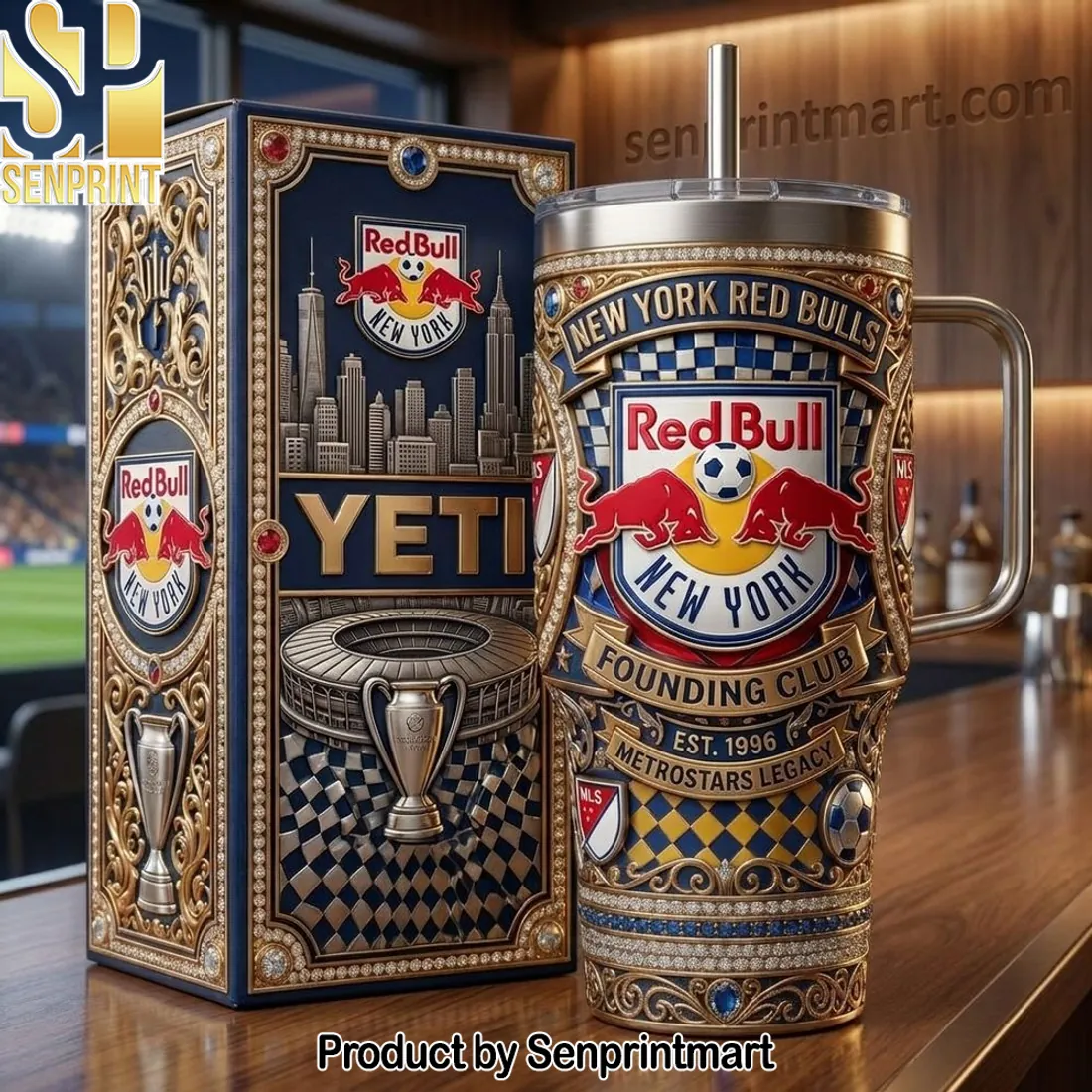 New York Red Bulls Founding Club Premium 40oz Tumbler with Handle