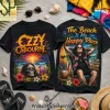 Ozzy Osbourne The Beach Is My Happy Place Funny Summer Tropical Skull Graphic T-Shirt