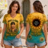 Just A Girl Who Loves Bret Michaels Sunflower Every Rose Has Its Thorn Women's V-Neck Shirt