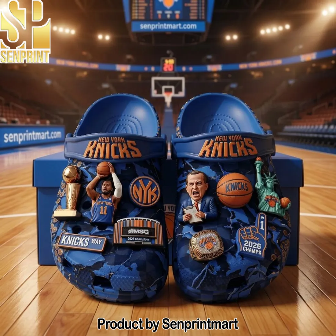 New York Knicks 2026 Champions 3D Charms Clogs
