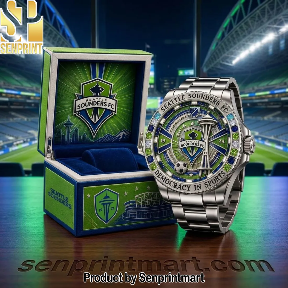 Seattle Sounders FC Men’s Stainless Steel Commemorative Watch