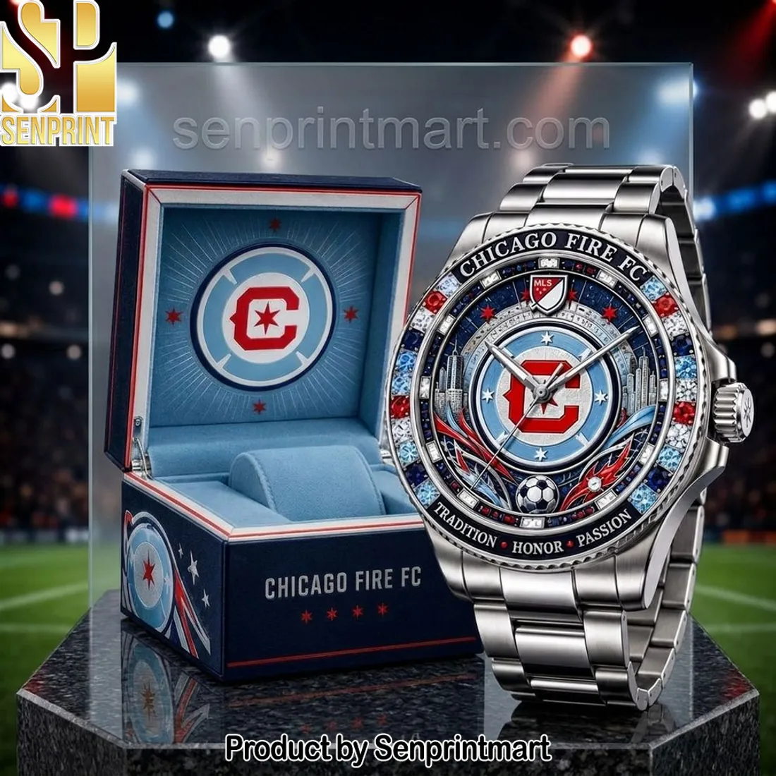 Chicago Fire FC Official MLS Premium Stainless Steel Watch