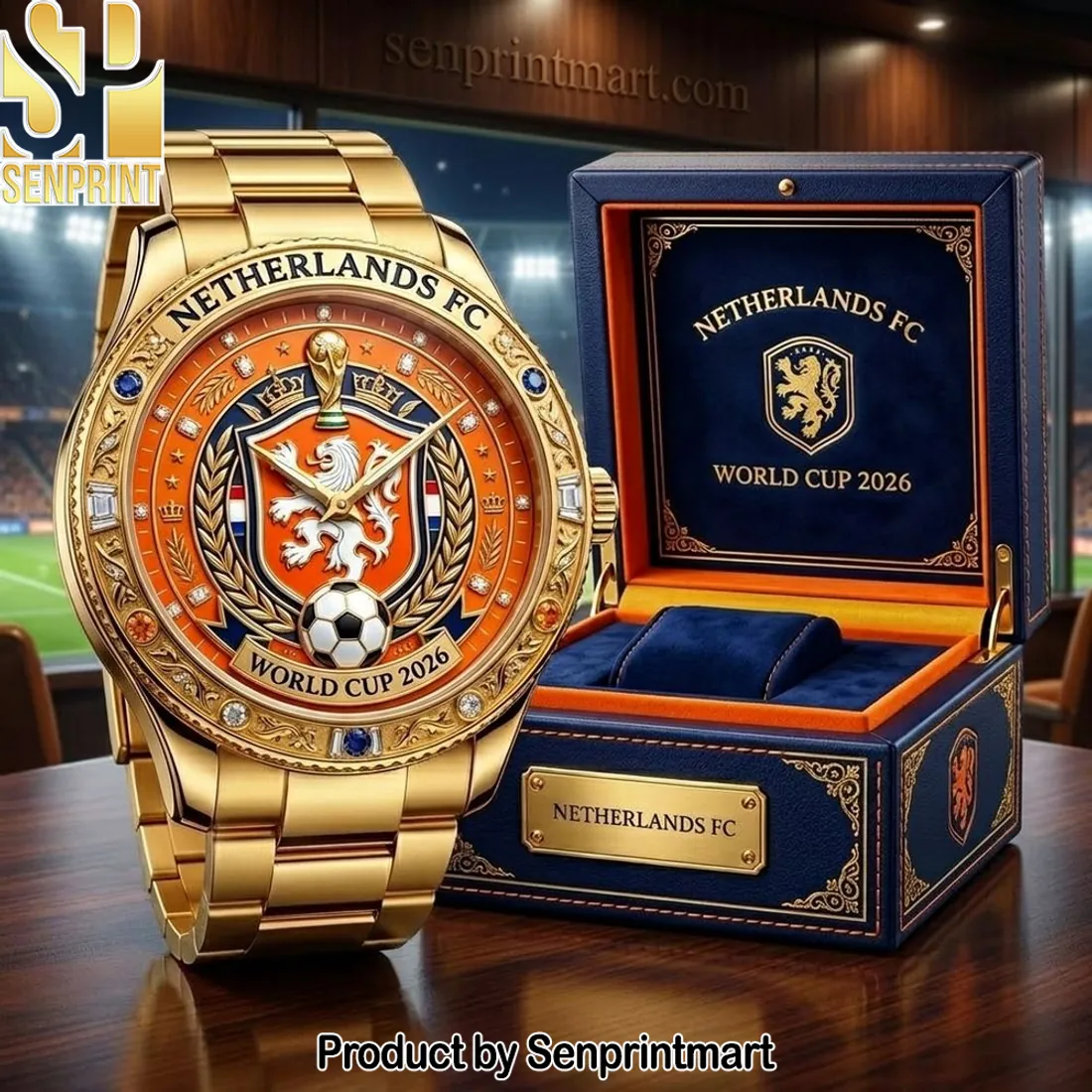 Netherlands FC World Cup 2026 Commemorative Gold Tone Watch