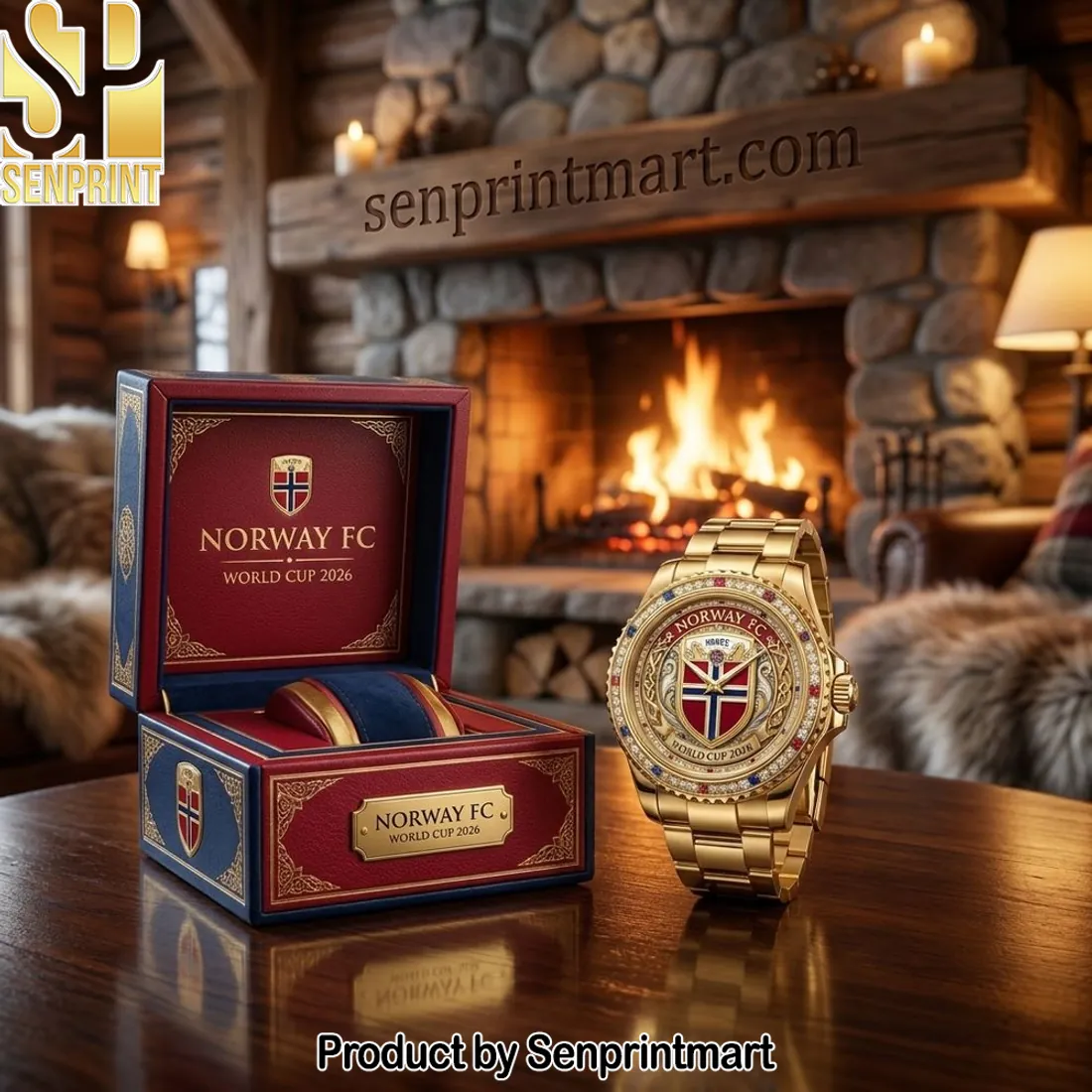 Norway FC World Cup 2026 Gold Stainless Steel Watch
