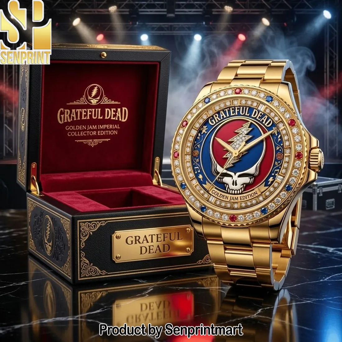 Grateful Dead Golden Jam Imperial Collector Edition Gold Tone Watch
