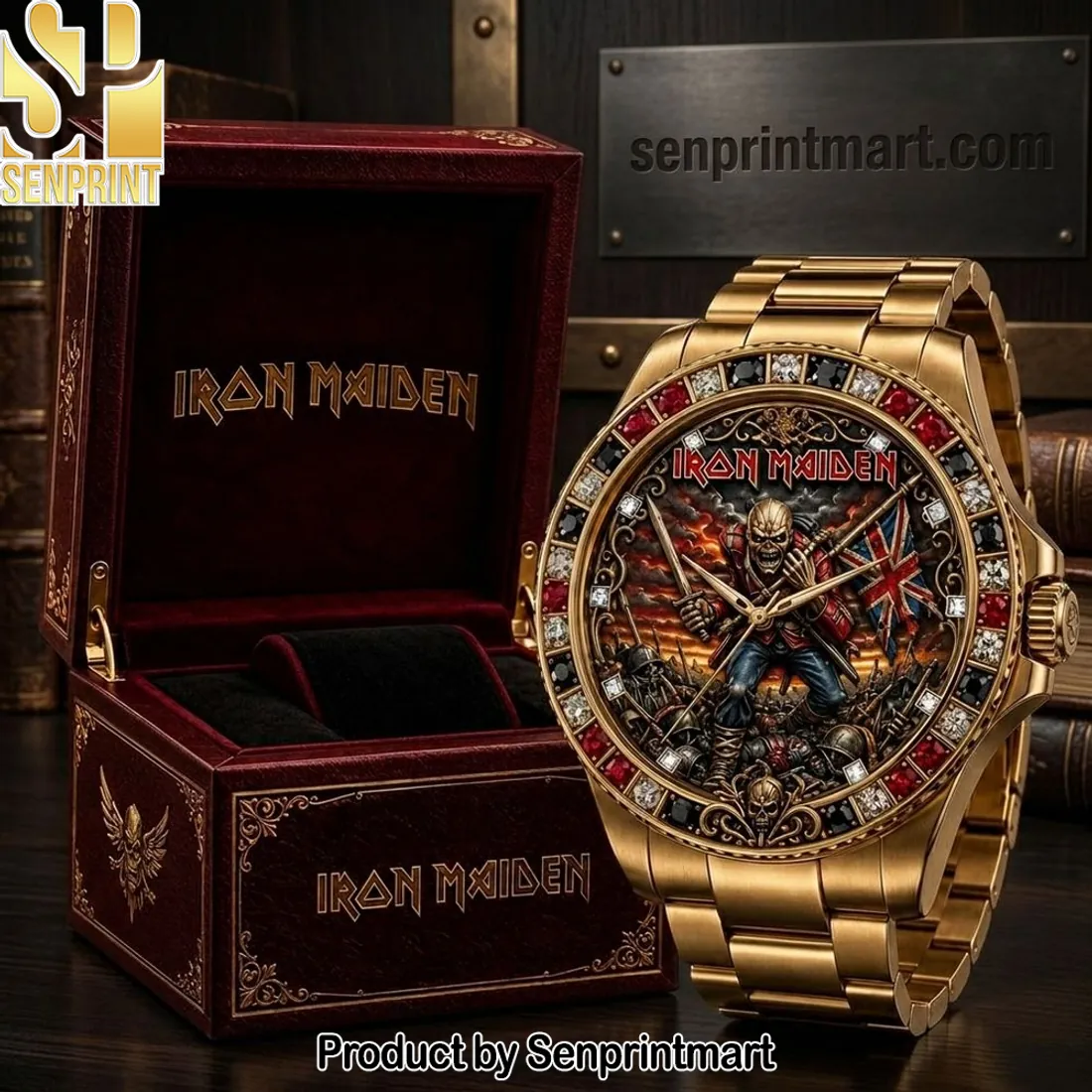 Iron Maiden The Trooper Luxury Gold Stainless Steel Watch