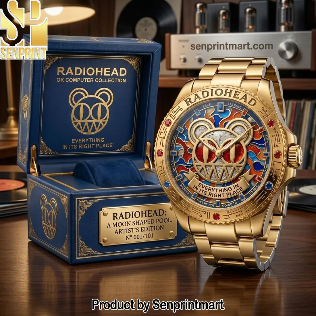 Radiohead OK Computer Everything In Its Right Place Gold Tone Watch