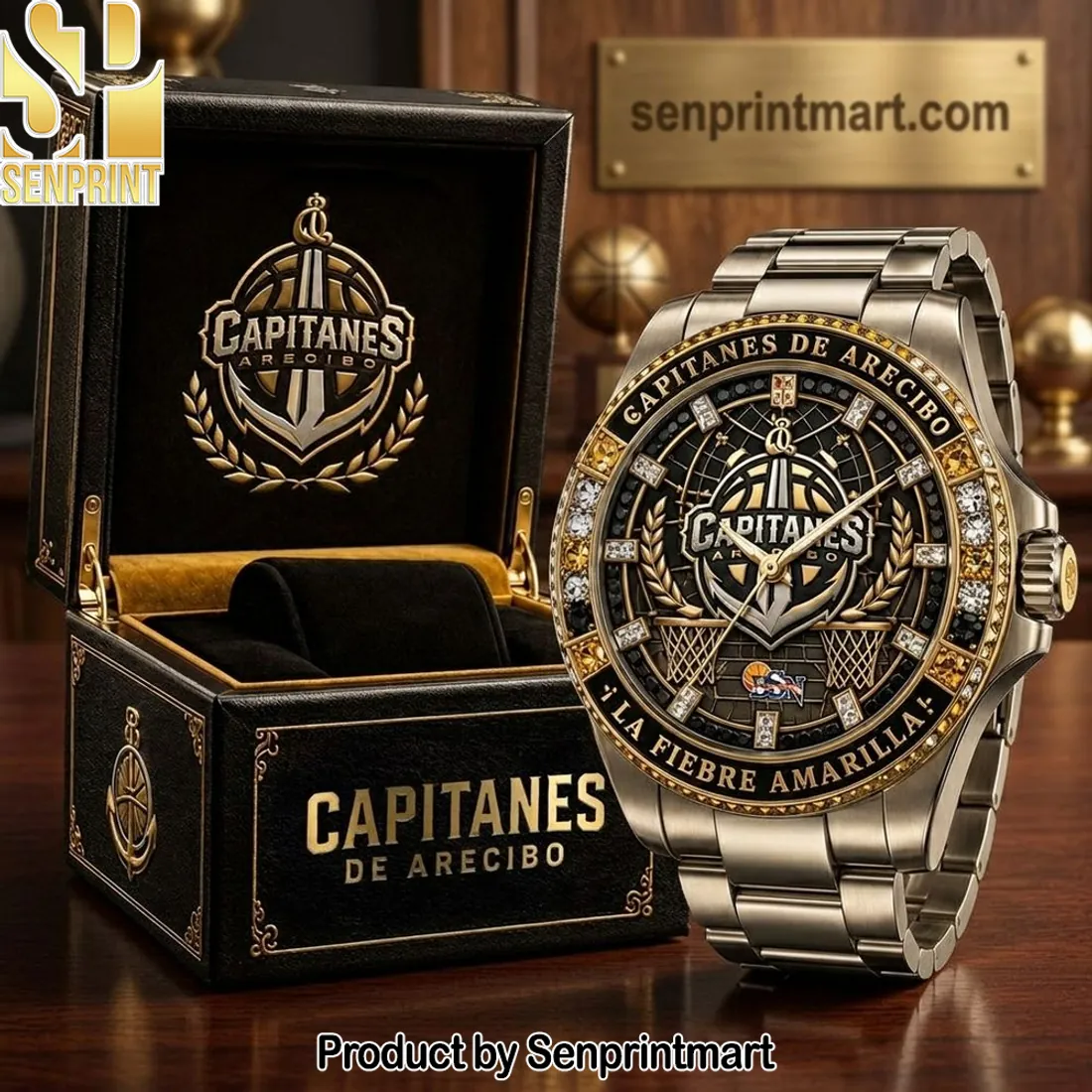 Capitanas de Arecibo “La Fiebre Amarilla” Luxury Diamond Stainless Steel Watch