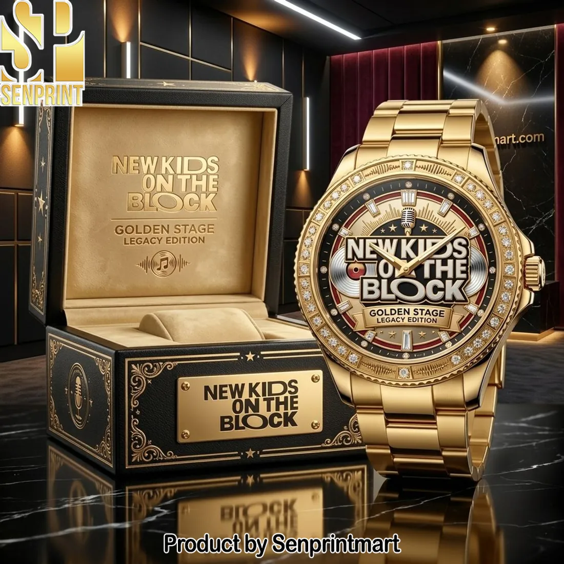 New Kids On The Block Golden Stage Legacy Edition Diamond Gold Watch