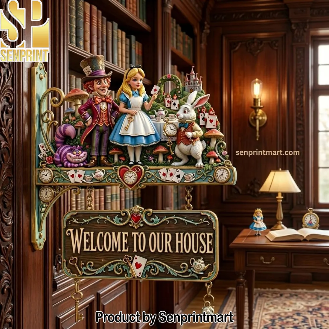 Alice in Wonderland 3D Welcome to Our House Wall Key Holder