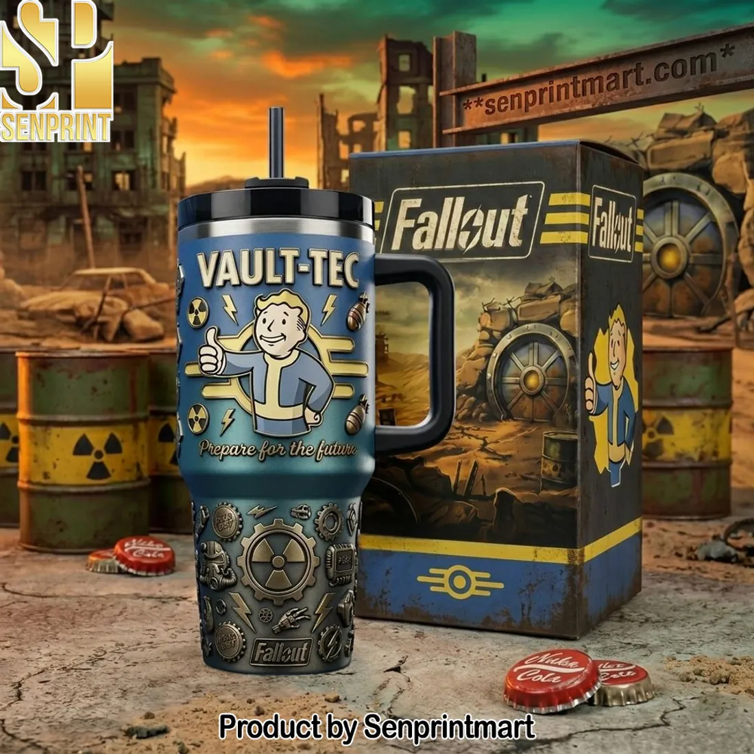 Fallout Vault-Tec ‘Prepare for the Future’ 40oz Tumbler with Handle