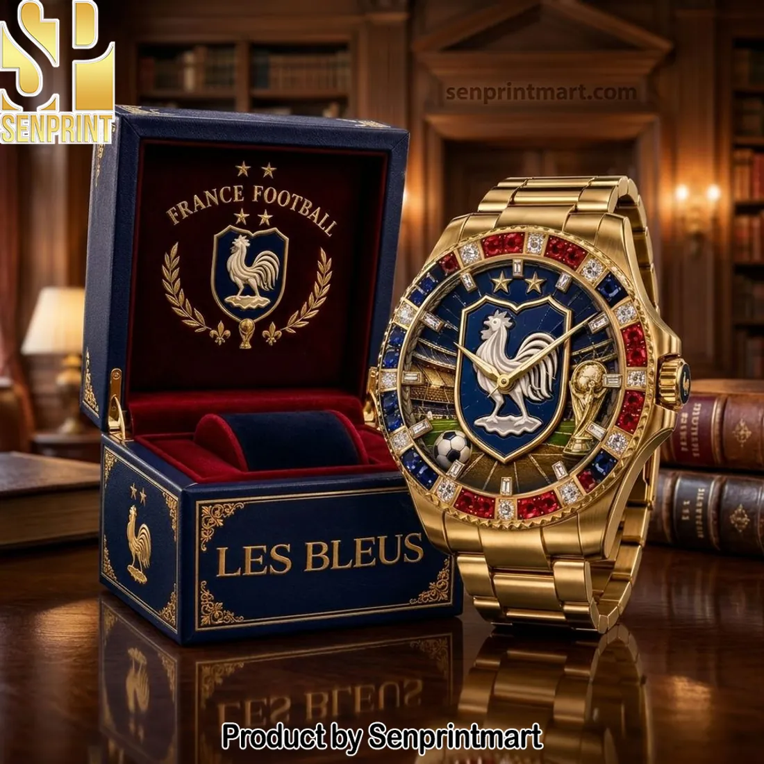France Football Les Bleus Luxury Gold-Tone Watch