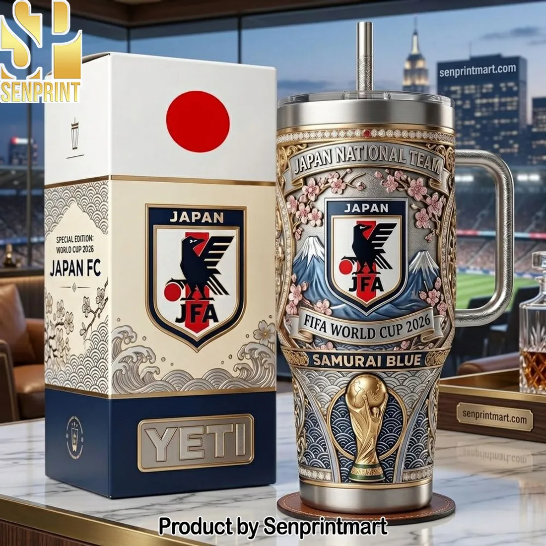 Japan National Team FIFA World Cup 2026 Samurai Blue 40oz Tumbler