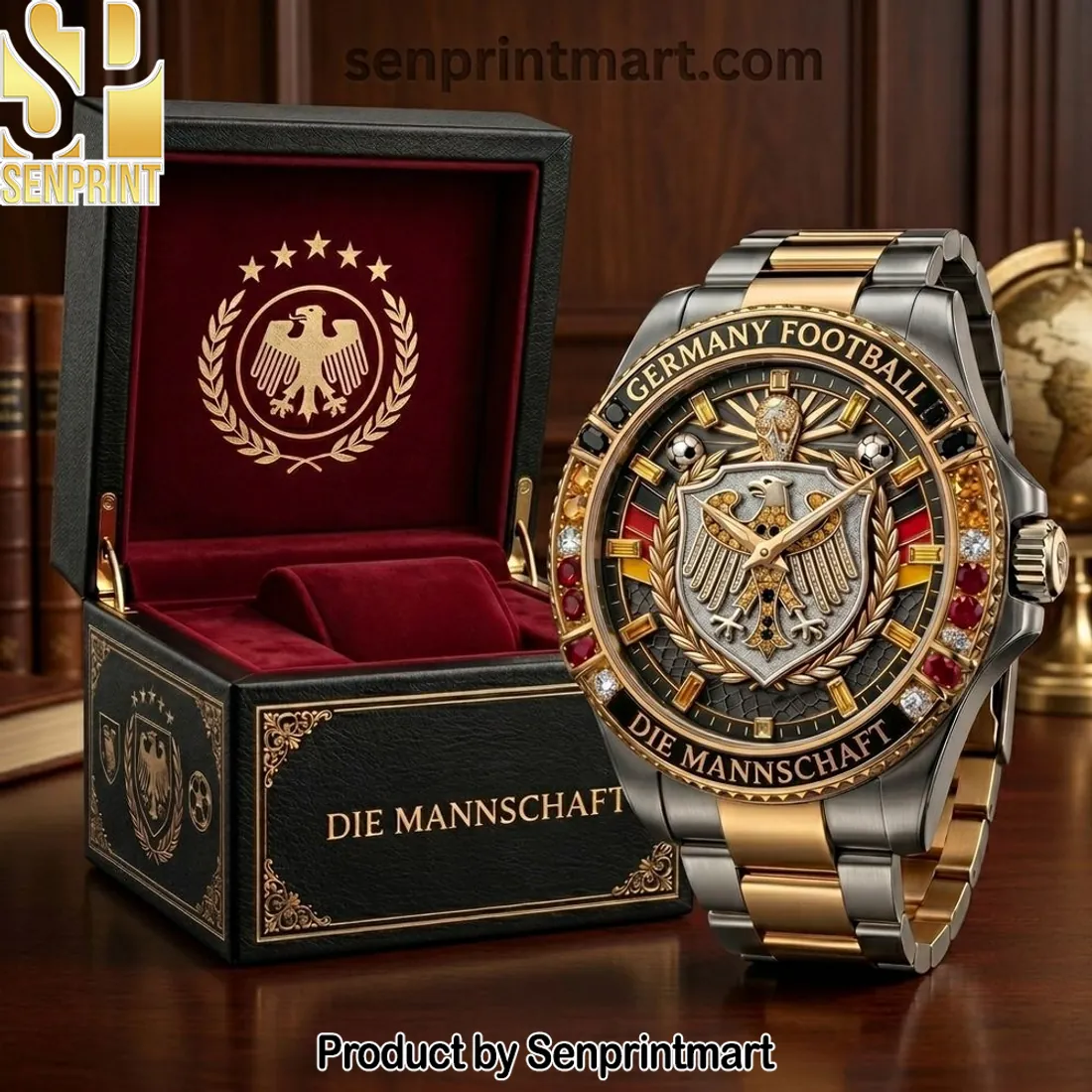 Germany Football Die Mannschaft Luxury Two-Tone Stainless Steel Watch