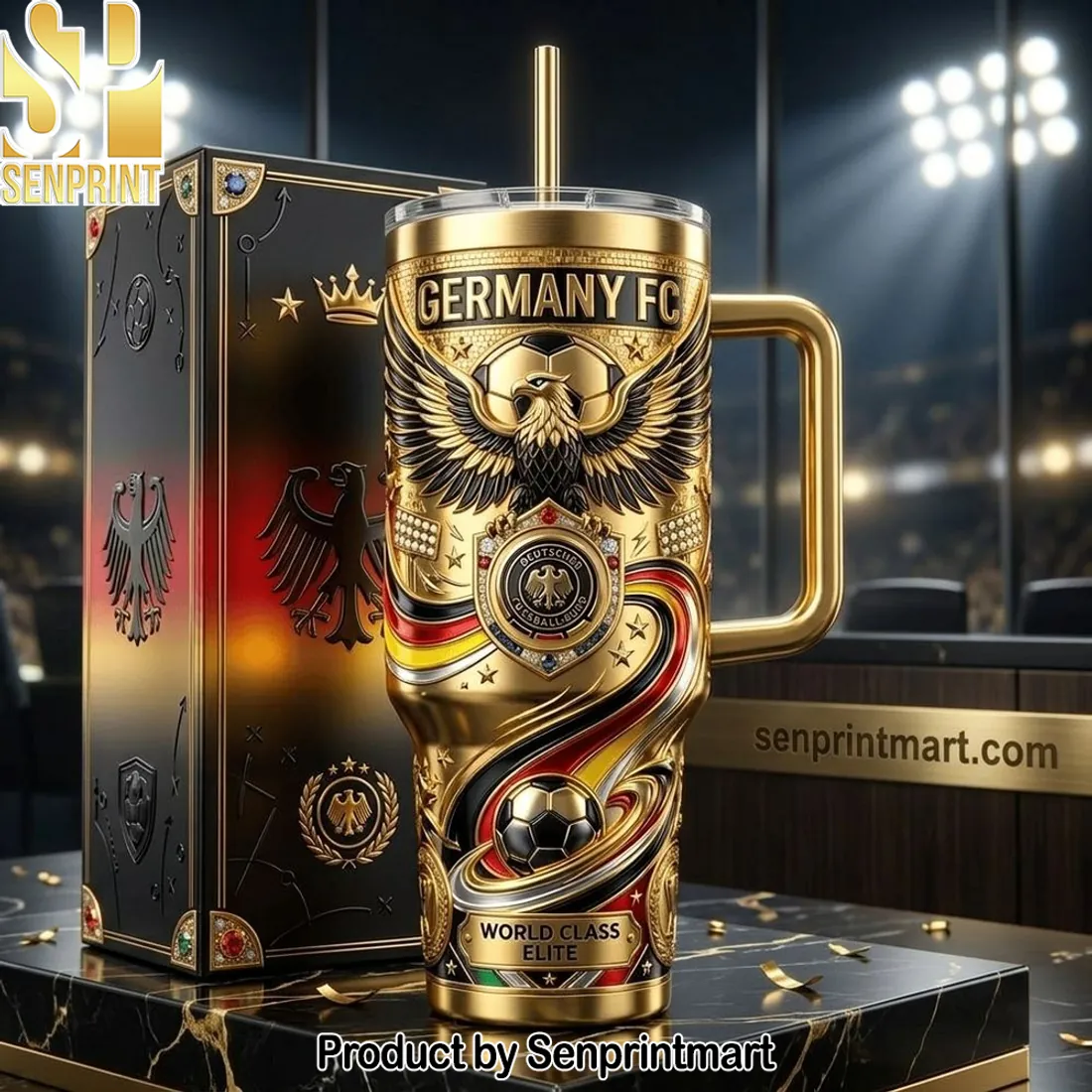 Germany FC World Class Elite Gold Football Tumbler With Handle