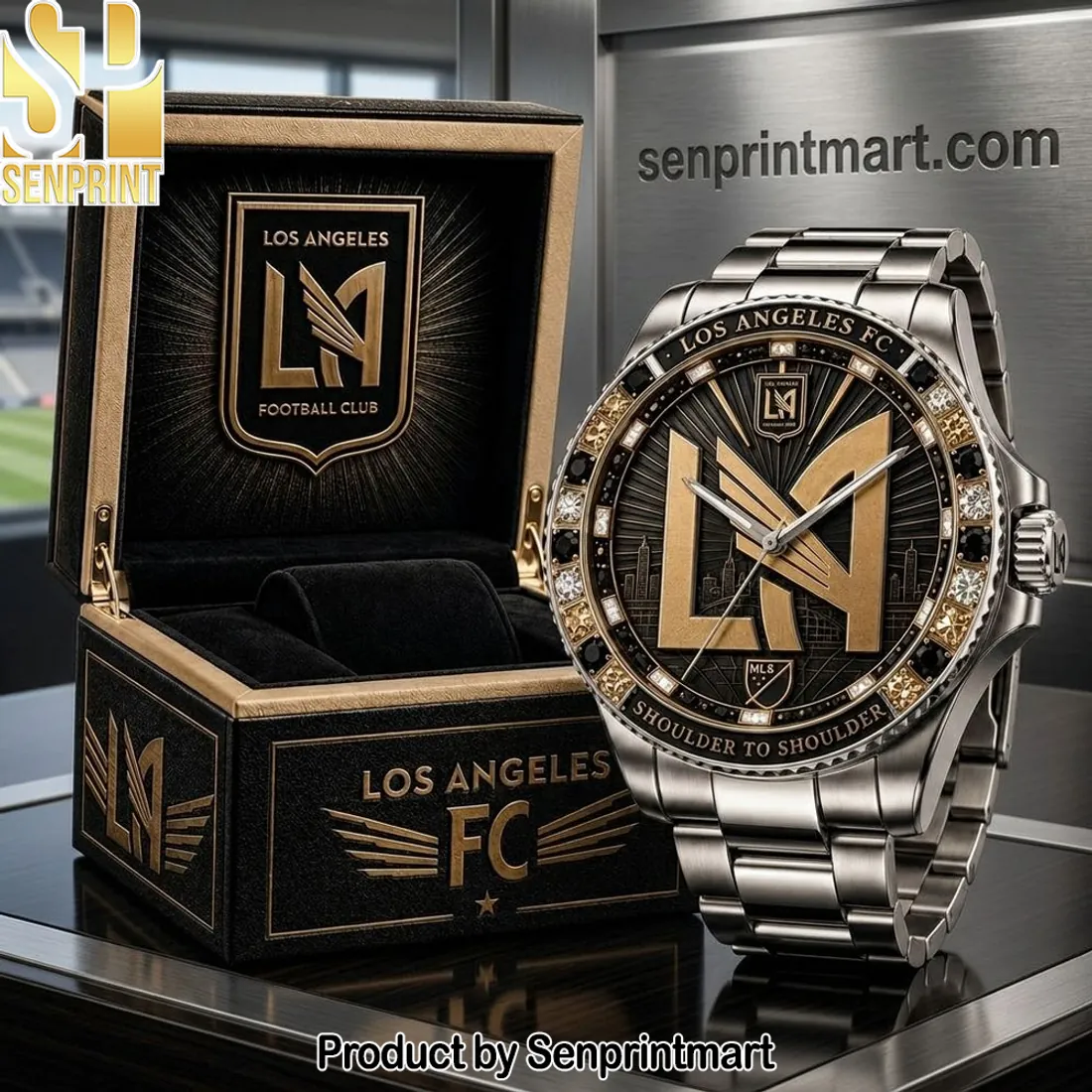 Los Angeles FC Premium Stainless Steel Diamond Bezel Watch