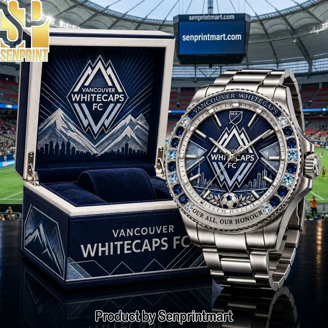 Vancouver Whitecaps FC Premium Stainless Steel Engraved Watch