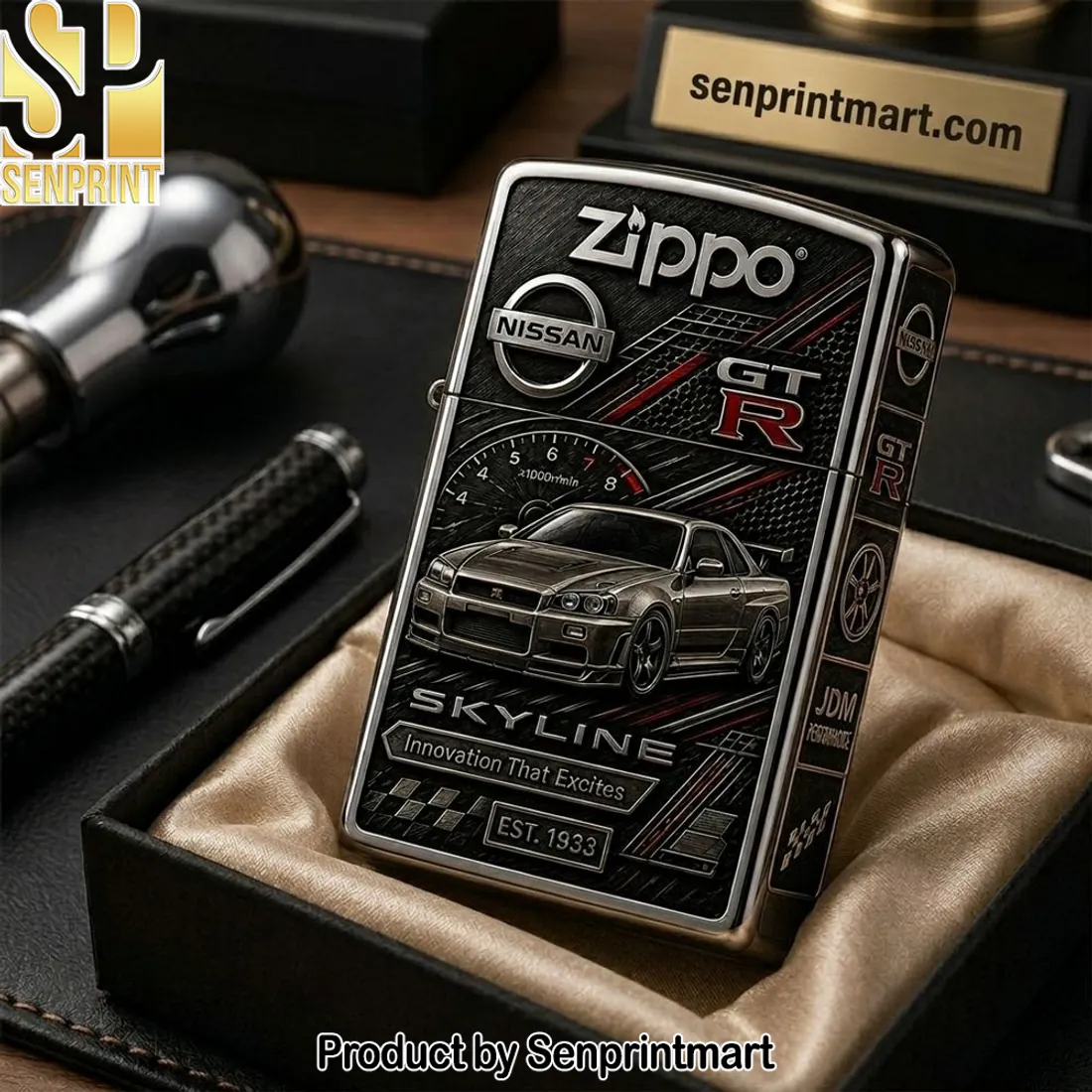 Nissan Skyline GT-R Est 1933 Premium 3D Engraved Zippo Lighter