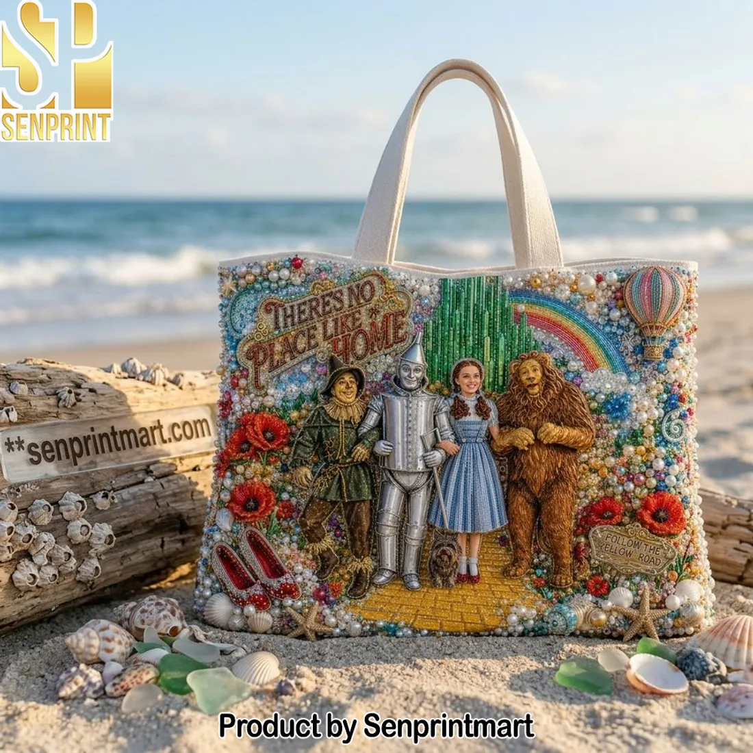 “There’s No Place Like Home” Wizard of Oz Embellished Tote Bag