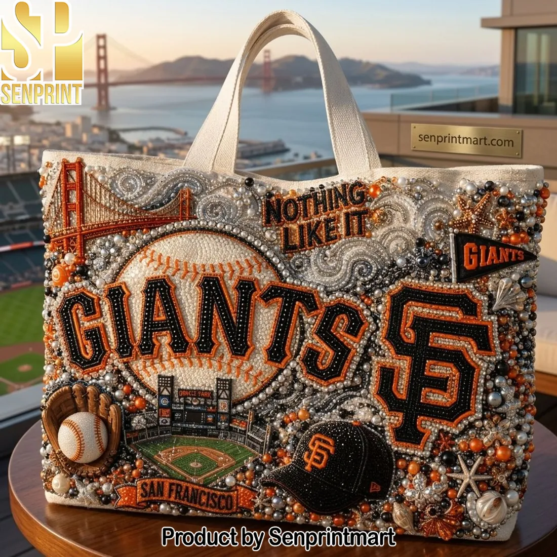 San Francisco Giants “Nothing Like It” Beaded Luxury Tote Bag
