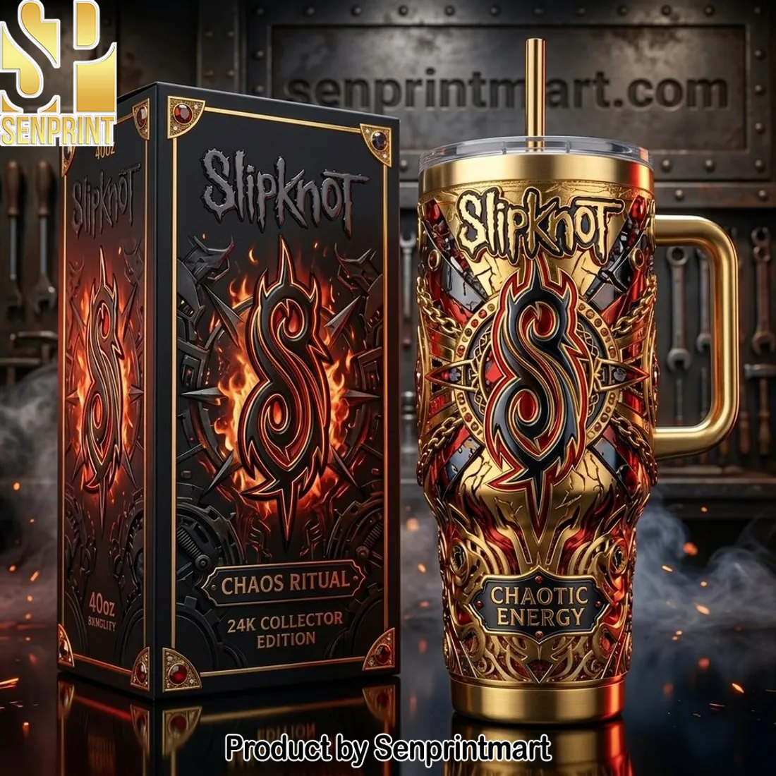 Slipknot 24K Collector Edition 40oz Gold Tumbler
