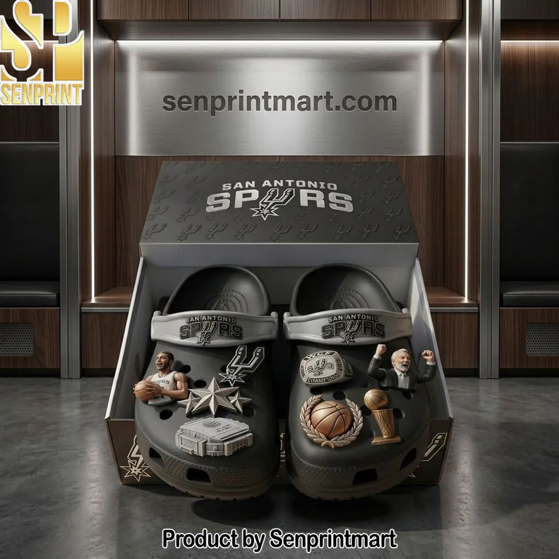 San Antonio Spurs NBA Basketball Fan Clogs