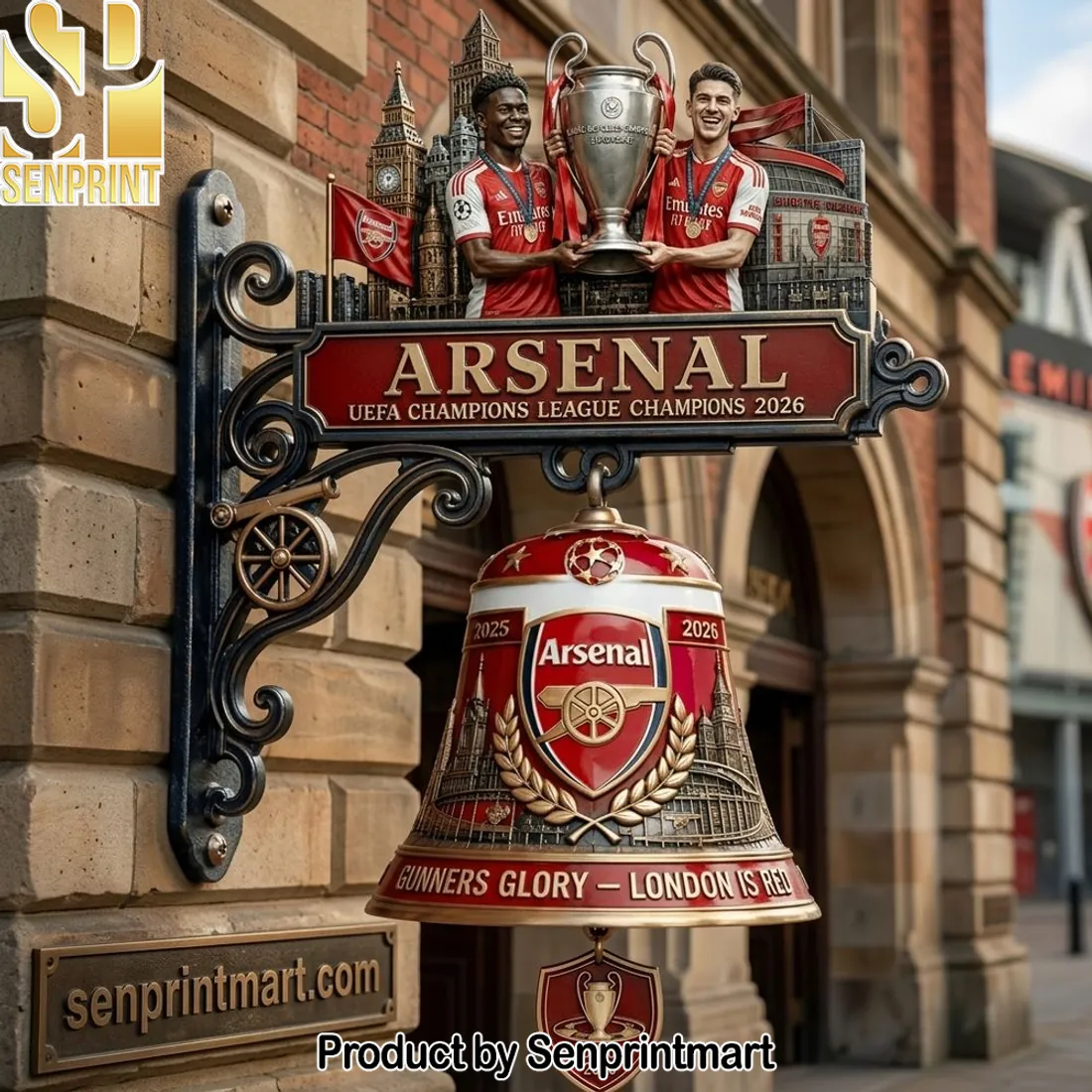 Arsenal UEFA Champions League Champions 2026 Commemorative Wall Bell