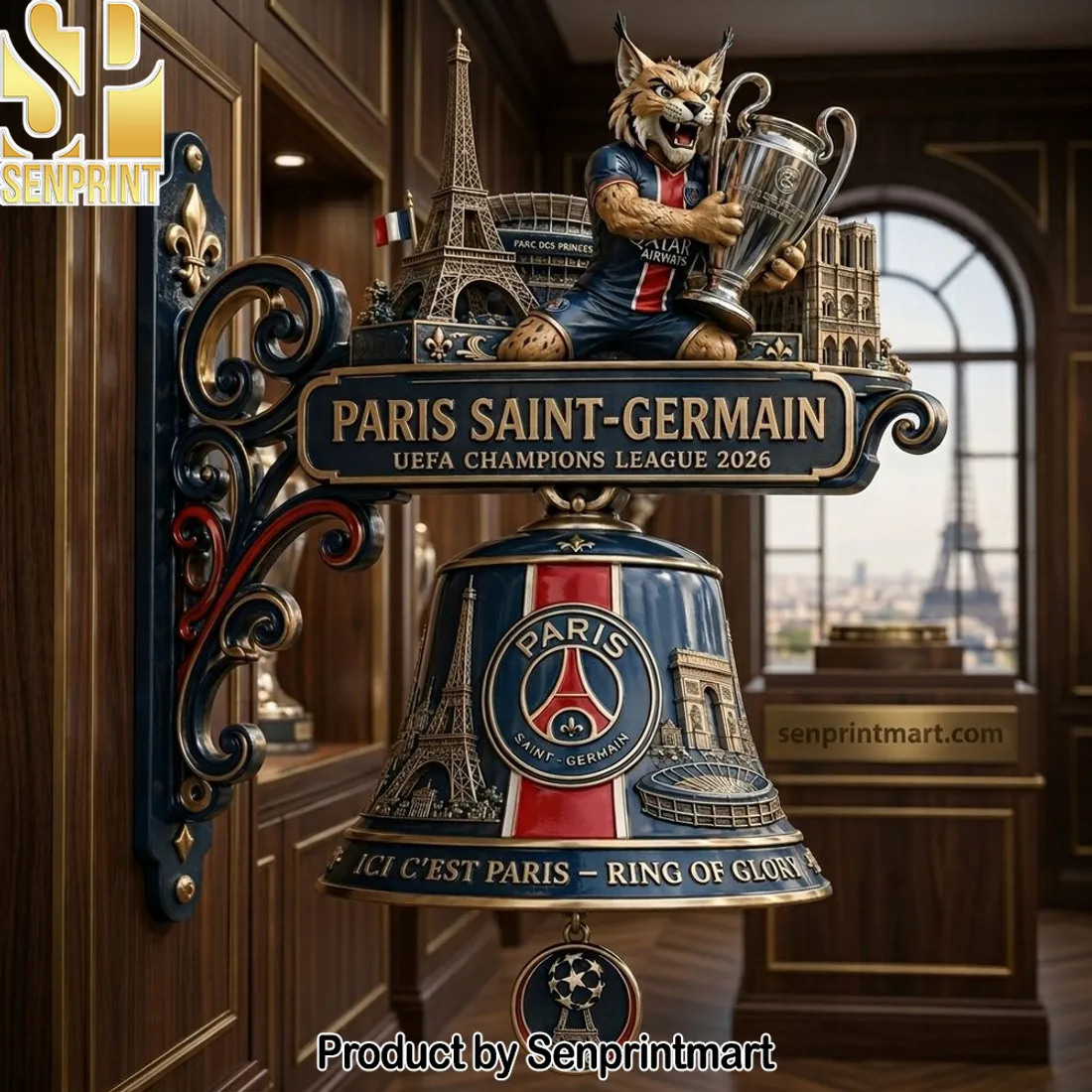 Paris Saint-Germain UEFA Champions League 2026 Ring of Glory Commemorative Wall Bell