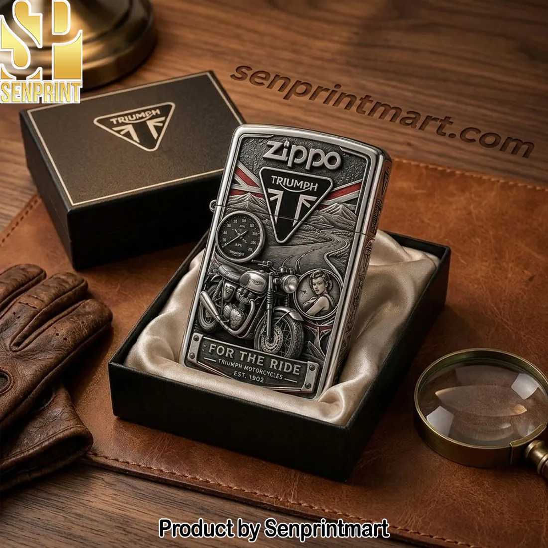 Triumph Motorcycles “For The Ride” Embossed Zippo Lighter