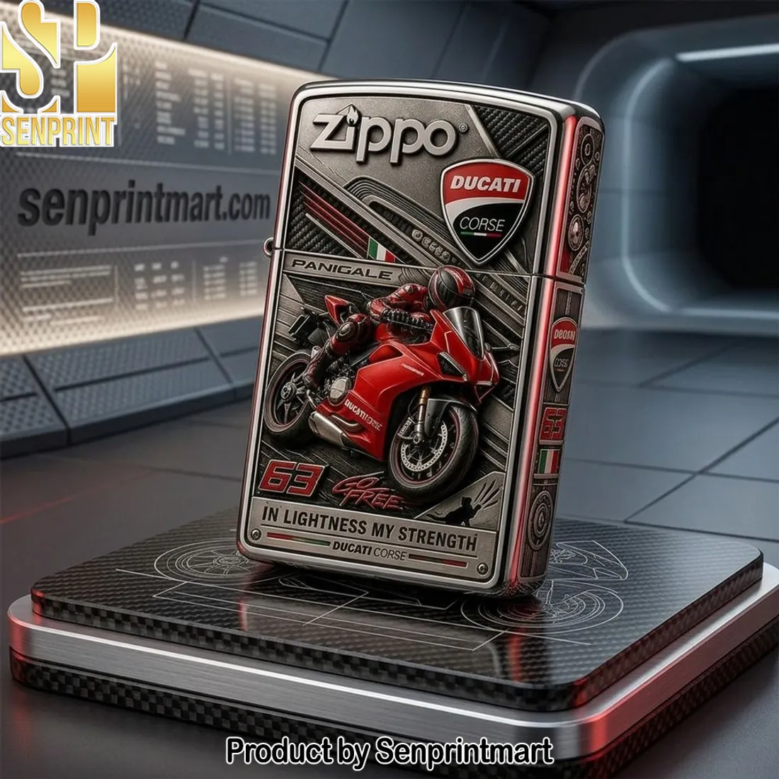 Ducati Panigale Motorcycle Embossed Premium Zippo Lighter