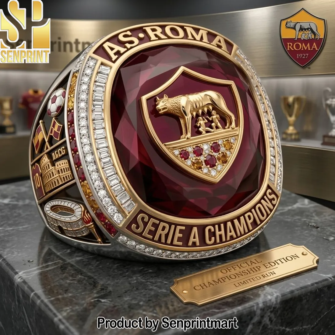 AS Roma Serie A Champions Official Edition Premium Commemorative Ring