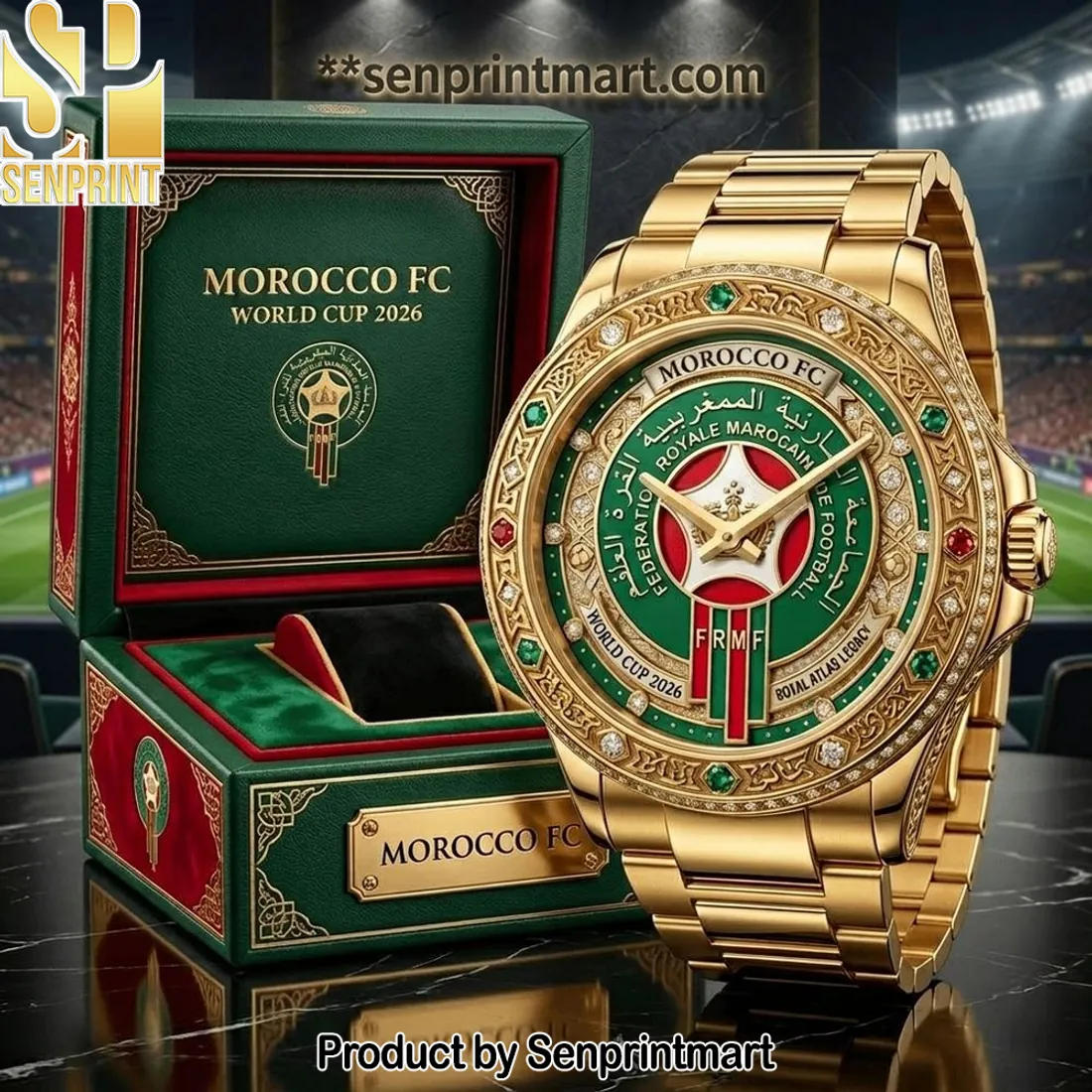 Morocco FC World Cup 2026 Gold Luxury Commemorative Watch