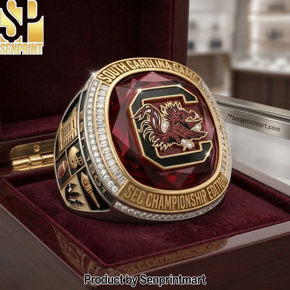 South Carolina Gamecocks SEC Championship Commemorative Garnet Ring