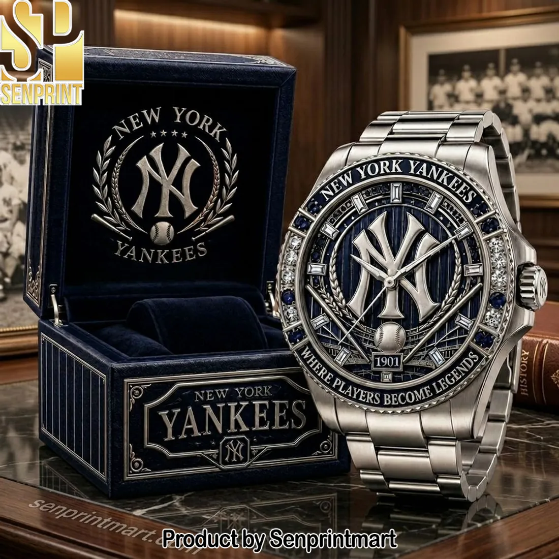 New York Yankees 1901 “Where Players Become Legends” Stainless Steel Watch