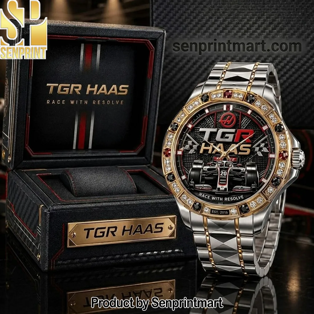 TGR Haas Race With Resolve Luxury Two-Tone Stainless Steel Watch