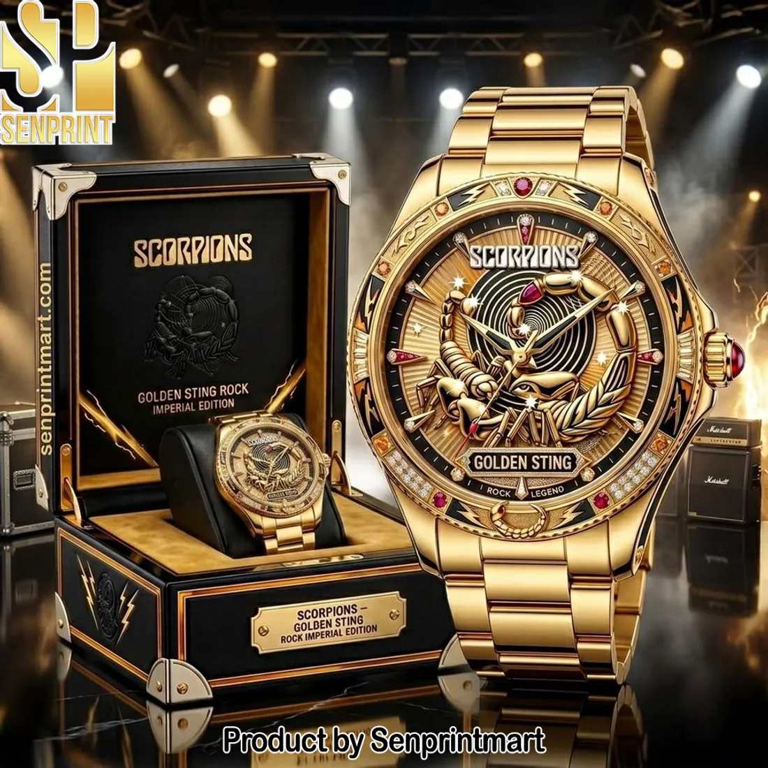 Scorpions Golden Sting Rock Imperial Edition Luxury Gold Watch