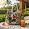Dirty Heads Skull Octopus Beach Embellished Tote Bag