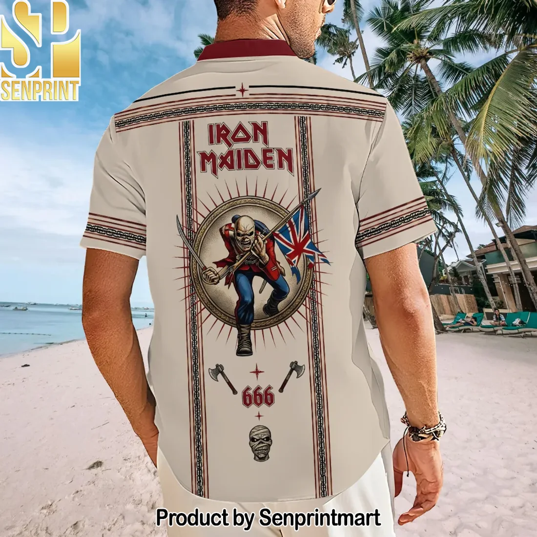 Iron Maiden The Trooper Eddie Heavy Metal Band Vintage Graphic Short Sleeve Hawaiian Shirt Iron Maiden The Trooper Eddie Heavy Metal Band Vintage Graphic Short Sleeve Hawaiian Shirt
