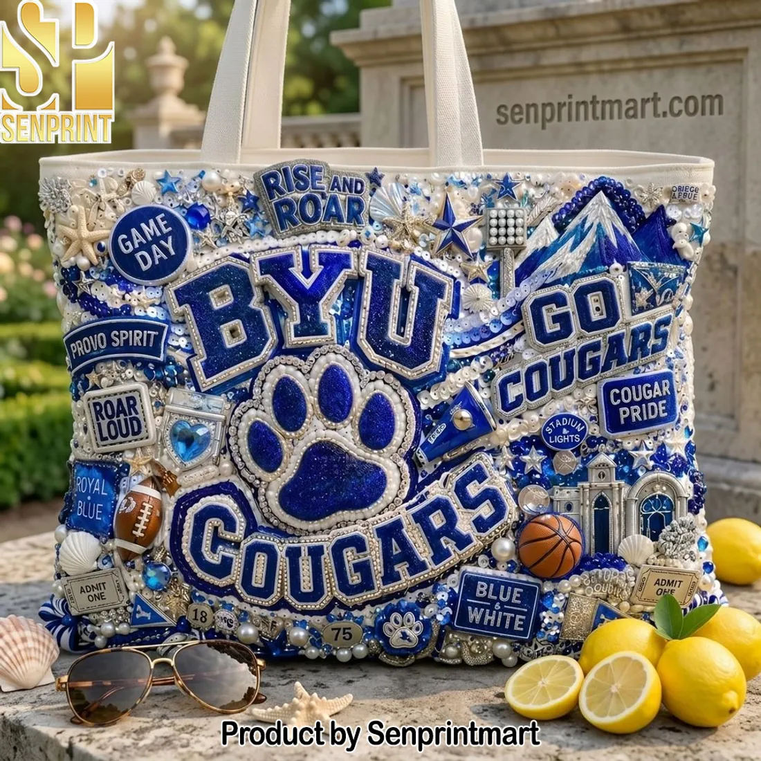 BYU Cougars Game Day Embellished Spirit Tote Bag