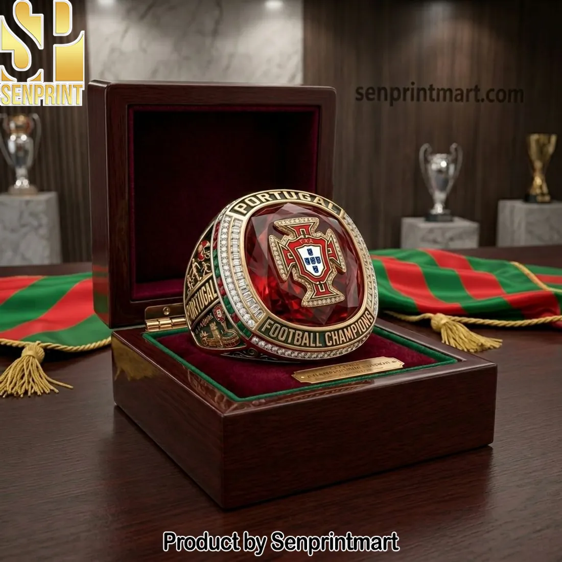 Portugal Football Champions Commemorative Diamond Ring